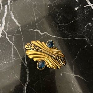 Fendi brooch blue cabochon